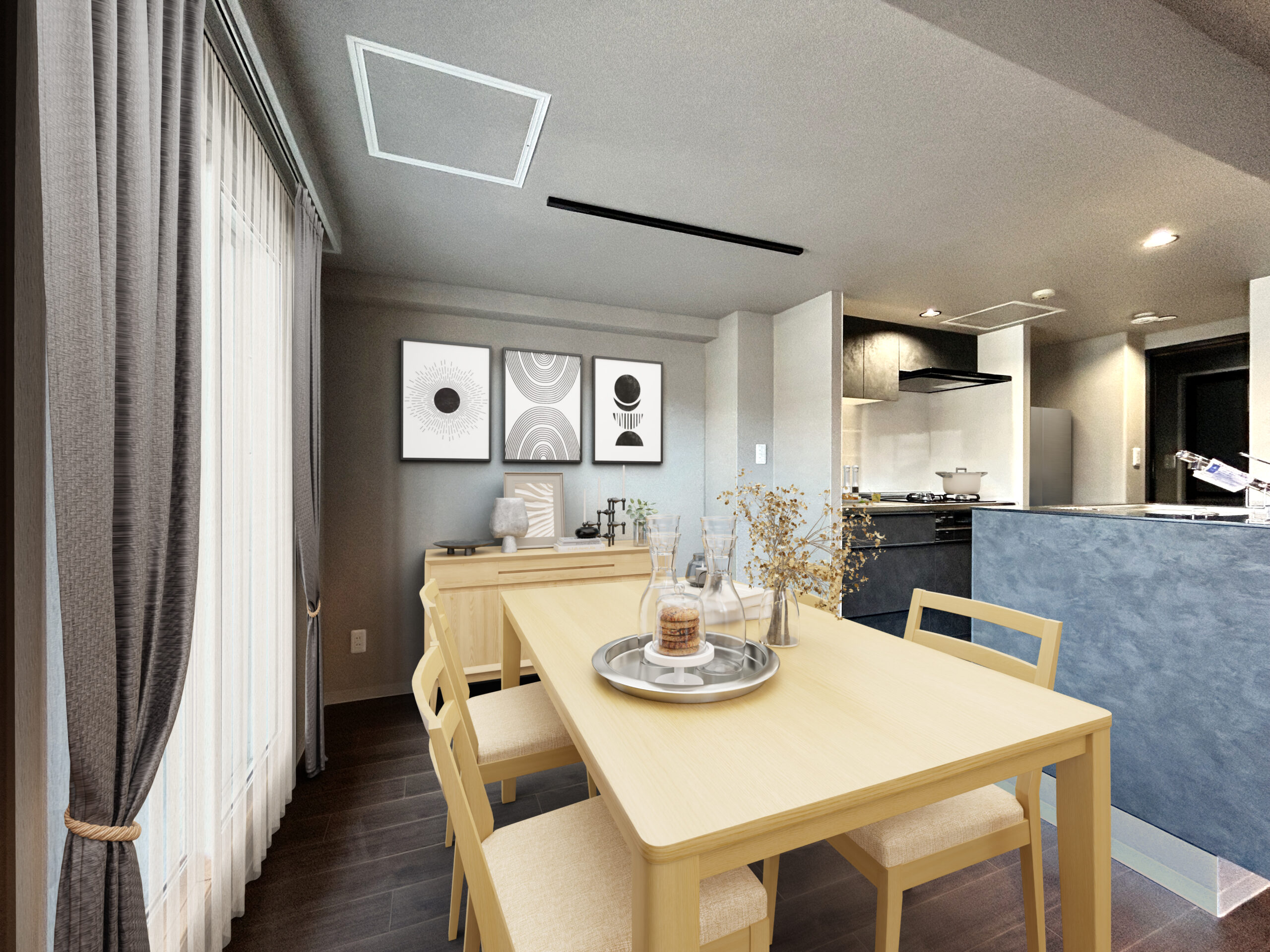 「ナチュラル × ブラック × モダン」