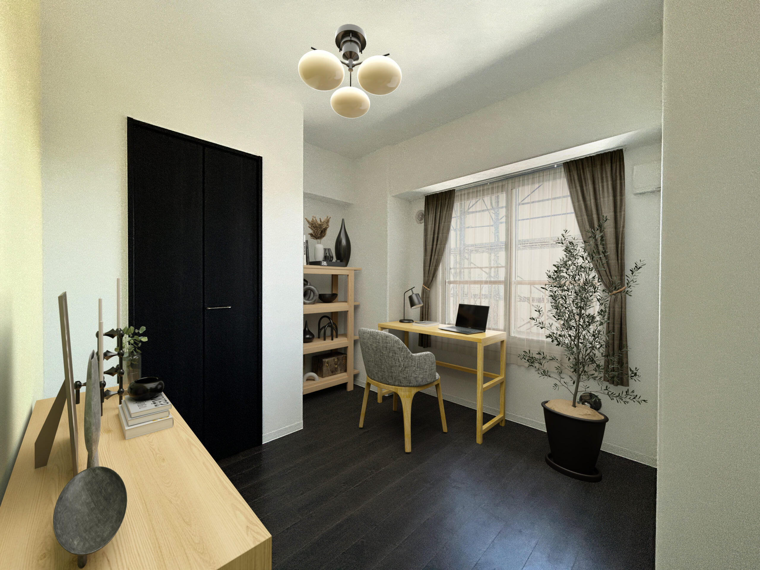 「ナチュラル × ブラック × モダン」