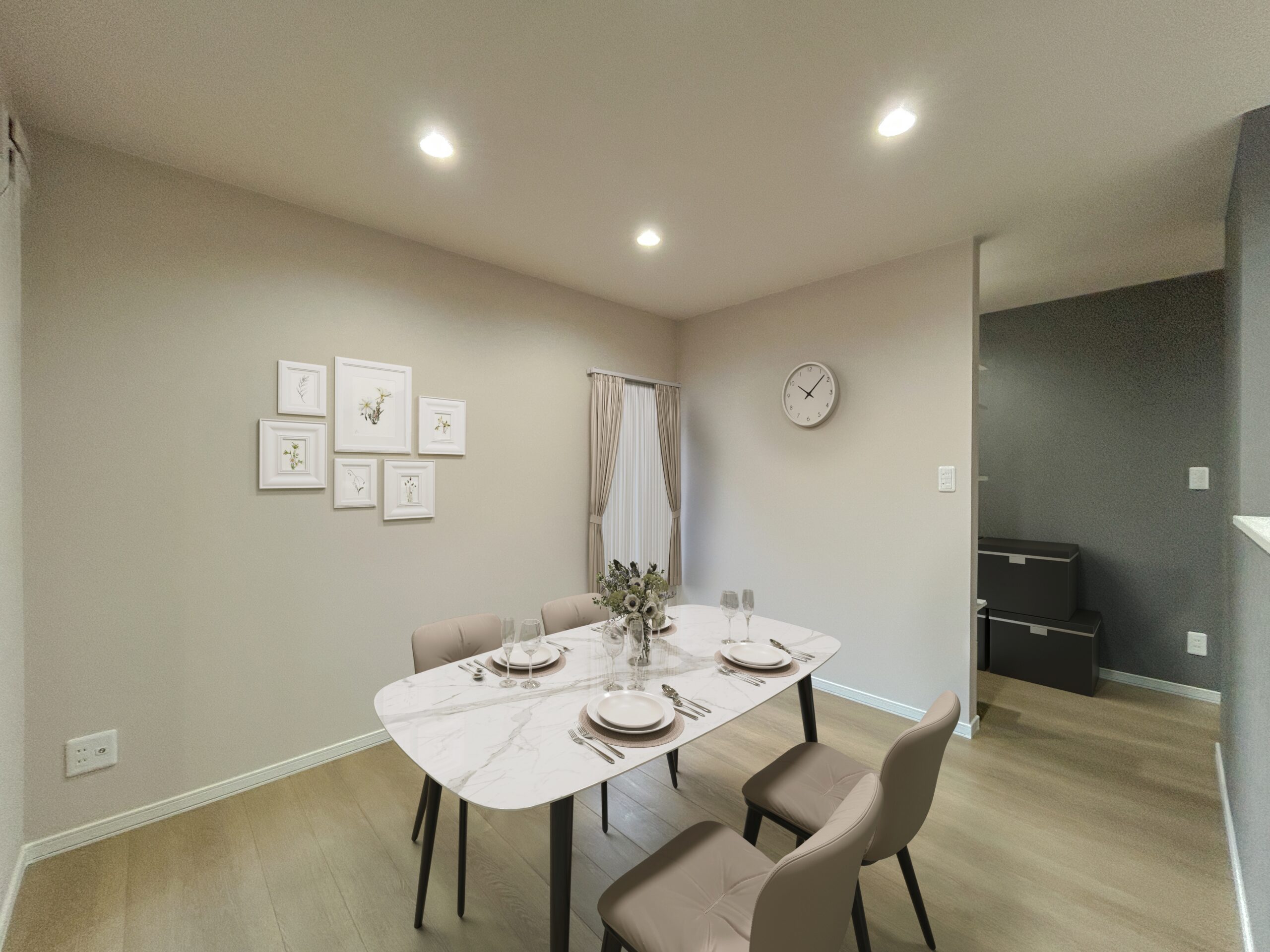 木目天井が映える、落ち着きと上質感を備えたモダン空間